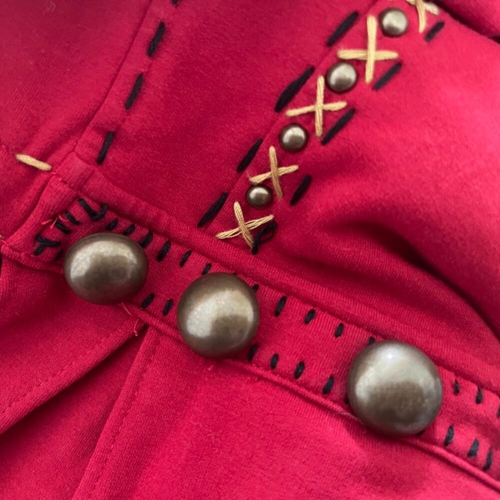 DOUBLE D RANCH Red Jacket with Studs, Ruffles, and Stitching: Size MEDIUM; NWOT! - Picture 8 of 11